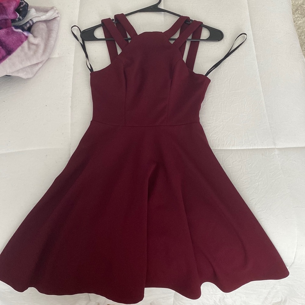 burgundy dress